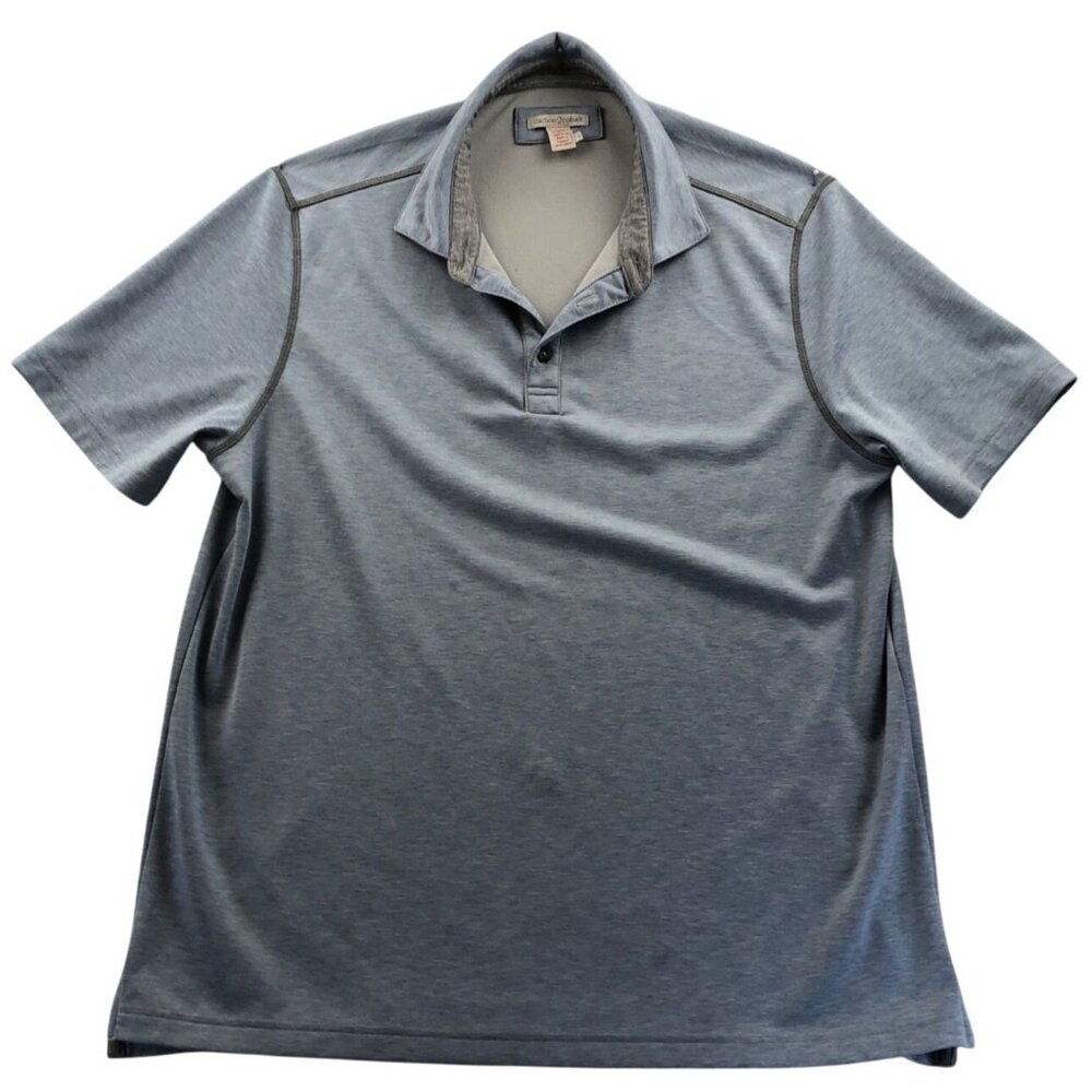 Carbon2Cobalt Mens Polo Shirt L Blue Performance Stretch Blend